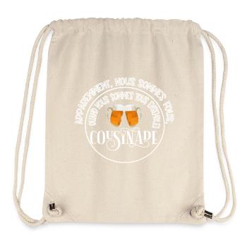 cousinade + année ou date à personnaliser - Sac à cordon recyclé Stanley/Stella - blanc naturel - Devant