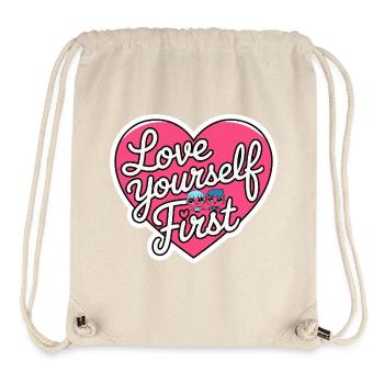 love yourself first Galentine’s Day 2026 - Sac à cordon recyclé Stanley/Stella - blanc naturel - Devant