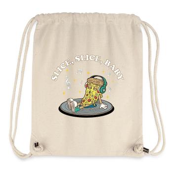 Slice Slice Baby – Lustiger Pizza Spruch Retro - Stanley/Stella recycelter Gym Bag - Naturweiß - Vorne
