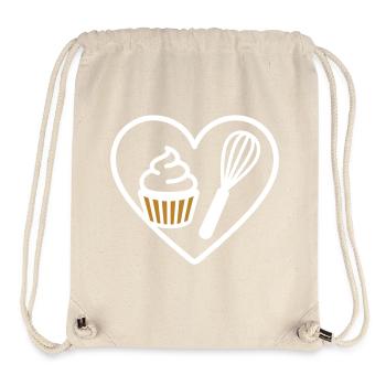 Gebäck Herz Schneebesen Sahne Dessert Süß - Stanley/Stella recycelter Gym Bag - Naturweiß - Vorne