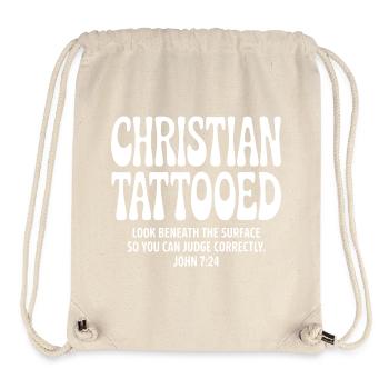 Christliche tätowierte Verstypografie - Stanley/Stella recycelter Gym Bag - Naturweiß - Vorne