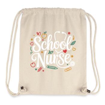 School Nurse Motif Hand Lettering - Stanley/Stella Recycled Gym Bag - natural - Front