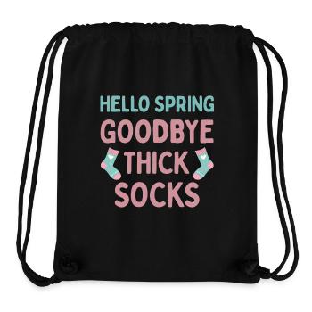 Bonjour Printemps, adieu chaussettes épaisses - Sac à cordon recyclé Stanley/Stella - noir - Devant