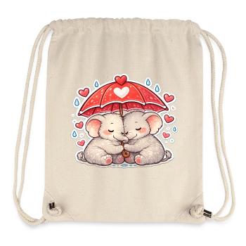 Cuddly Elephants Rain Love - Stanley/Stella Recycled Gym Bag - natural - Front
