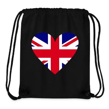 Herzflagge Großbritannien - Stanley/Stella recycelter Gym Bag - Schwarz - Vorne