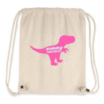 Mommysaurus, silhouette drôle de dinosaure rose T-Rex - Sac à cordon recyclé Stanley/Stella - blanc naturel - Devant