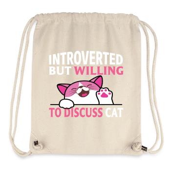 Introverted cat discussion - Stanley/Stella recycelter Gym Bag - Naturweiß - Vorne