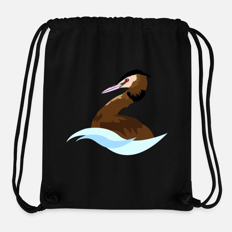 Great Crested Grebe - Stanley/Stella Recycled Gym Bag - black