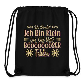 Du denkst klein niedlich boeser Fehler - Stanley/Stella recycelter Gym Bag - Schwarz - Vorne