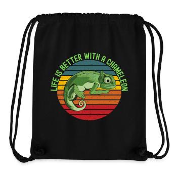 Life’s Better with a Chameleon - Stanley/Stella Recycled Gym Bag - black - Front