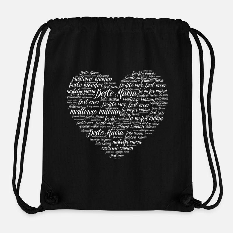 Beste Mama Herz Wortwolke Geschenk - Stanley/Stella recycelter Gym Bag - Schwarz