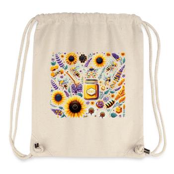 Lebhaftes, farbenfrohes Kunstwerk mit Bienen - Stanley/Stella recycelter Gym Bag - Naturweiß - Vorne