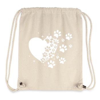Pawprint Heart Stardust - Stanley/Stella Recycled Gym Bag - natural - Front