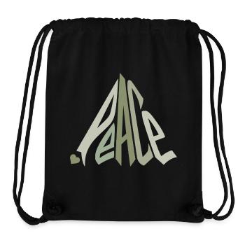 Peace Graffiti with Heart Green - Stanley/Stella Recycled Gym Bag - black - Front