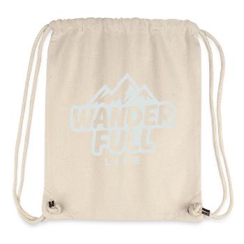 Wanderfull Life, Wortspiel wandern Bergabenteuer - Stanley/Stella recycelter Gym Bag - Naturweiß - Vorne