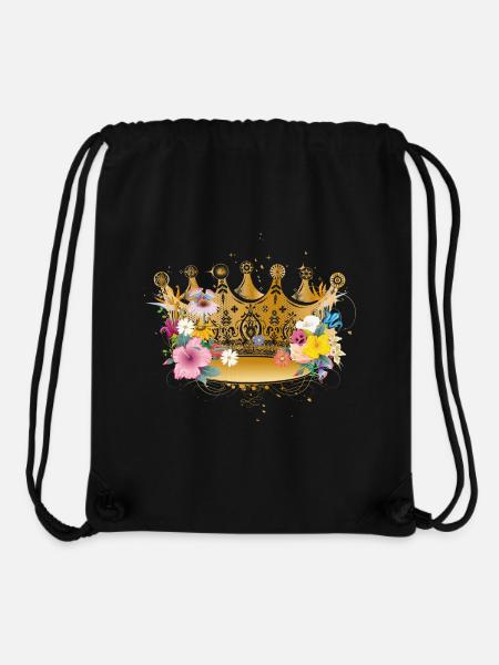 goldene Krone mit Blumen - Stanley/Stella recycelter Gym Bag - Schwarz