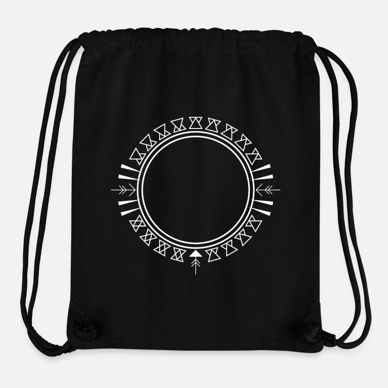 Aztèques triangle ornement - Sac à cordon recyclé Stanley/Stella - noir