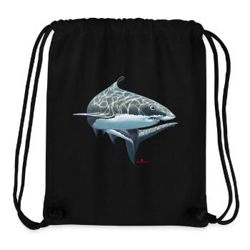 weiße Hai/ shark - Stanley/Stella recycelter Gym Bag - Schwarz - Vorne
