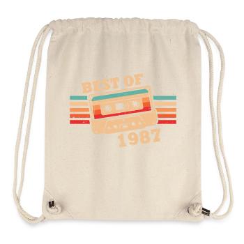 Best Of 1987 Vintage Retro Kassette - Stanley/Stella recycelter Gym Bag - Naturweiß - Vorne