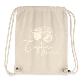 Photographie Citation Capturer des souvenirs - Sac à cordon recyclé Stanley/Stella - blanc naturel - Devant