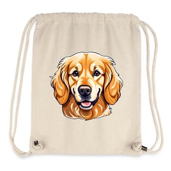 Cute Golden Retriever Dog - Stanley/Stella Recycled Gym Bag - natural - Front