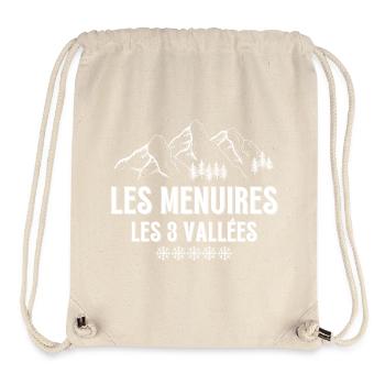 LES MENUIRES, station de ski, domaine skiable - Sac à cordon recyclé Stanley/Stella - blanc naturel - Devant
