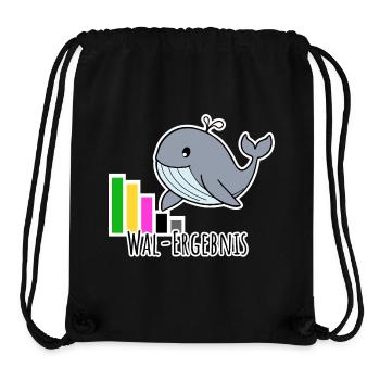 La petite baleine présente le résultat des élections - Sac à cordon recyclé Stanley/Stella - noir - Devant