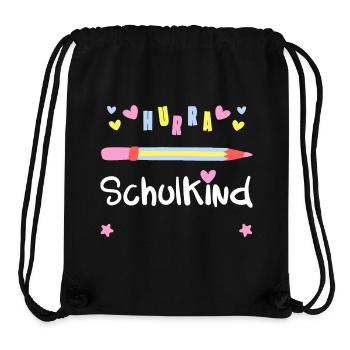 HURRA SCHULKIND - EINSCHULUNG + Name des Kindes - Stanley/Stella recycelter Gym Bag - Schwarz - Vorne