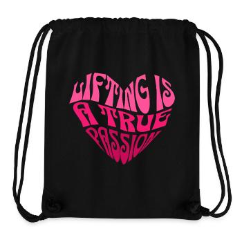 Heart with inspirational saying in pink - Stanley/Stella Recycled Gym Bag - black - Front