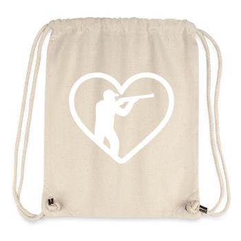 Heart Hunting – Hunter Silhouette Design - Stanley/Stella Recycled Gym Bag - natural - Front