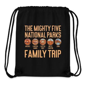 The Mighty Five National Parks Family Trip USA - Stanley/Stella recycelter Gym Bag - Schwarz - Vorne
