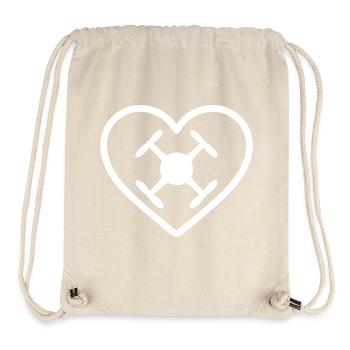 Herzdrohnen-Quadkopter - Stanley/Stella recycelter Gym Bag - Naturweiß - Vorne