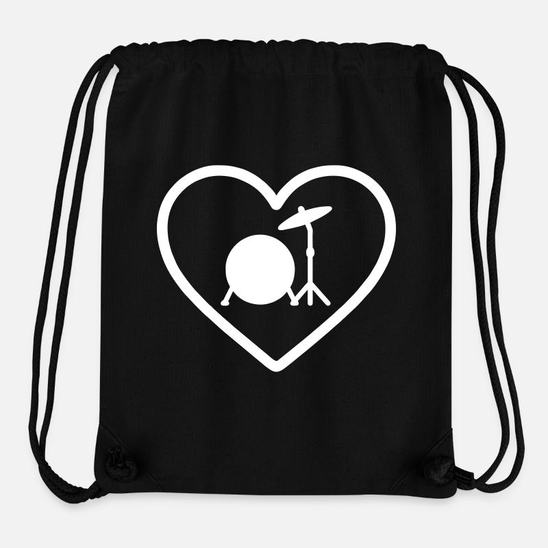 Herztrommel Basstrommel Becken - Stanley/Stella recycelter Gym Bag - Schwarz