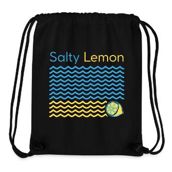 Imprimé côtier citron salé - Sac à cordon recyclé Stanley/Stella - noir - Devant