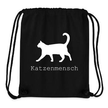 Katzenmensch T-Shirt Katze geschenk - Stanley/Stella recycelter Gym Bag - Schwarz - Vorne