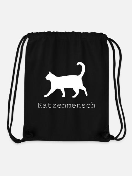 Katzenmensch T-Shirt Katze geschenk - Stanley/Stella recycelter Gym Bag - Schwarz