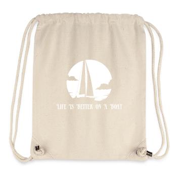 Sailing Life Beautiful Boat Gift Wind Dinghy - Stanley/Stella Recycled Gym Bag - natural - Front
