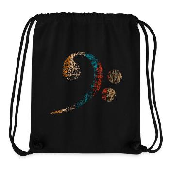 Clé basse, Basse Clef vintage distressed - Sac à cordon recyclé Stanley/Stella - noir - Devant