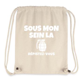 cancer, cancer du sein, octobre rose - Sac à cordon recyclé Stanley/Stella - blanc naturel - Devant