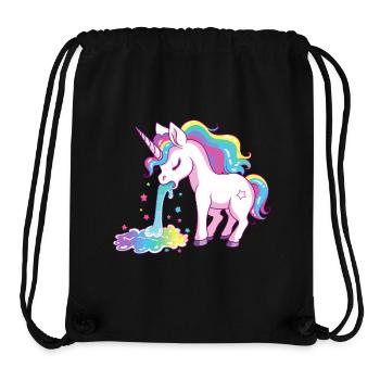 Einhorn Kotzt Regenbogen Bunt Farbenfroh Lustig - Stanley/Stella recycelter Gym Bag - Schwarz - Vorne