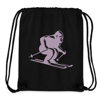 Affe Gorilla Schimpanse Ski Silhouette Design - Stanley/Stella recycelter Gym Bag - Schwarz - Vorne
