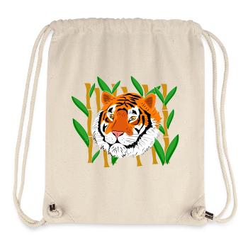 Tête de tigre - Sac à cordon recyclé Stanley/Stella - blanc naturel - Devant