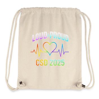 LGBTQ Pride 2025 Herzbeat Design - Stanley/Stella recycelter Gym Bag - Naturweiß - Vorne