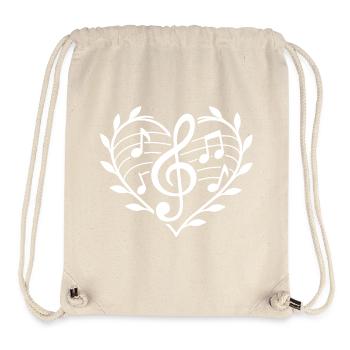 Music Heart Passion Musical Motif Clef - Stanley/Stella Recycled Gym Bag - natural - Front