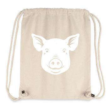 Vecteur de ferme face face de cochon - Sac à cordon recyclé Stanley/Stella - blanc naturel - Devant