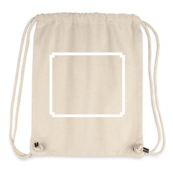 Pixel Frame 8-Bit Text Box - Stanley/Stella Recycled Gym Bag - natural - Front