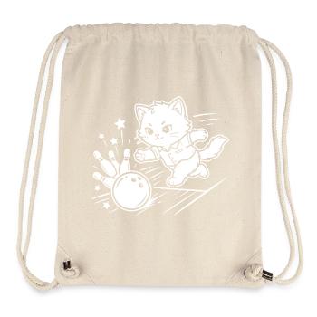 Bowling Kawaii Katze - Stanley/Stella recycelter Gym Bag - Naturweiß - Vorne
