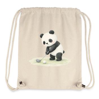 Panda Playing Golf Illustration - Stanley/Stella Recycled Gym Bag - natural - Front