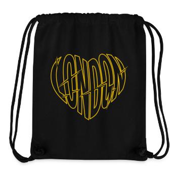 London Gelber Zacken Schriftzug - Stanley/Stella recycelter Gym Bag - Schwarz - Vorne