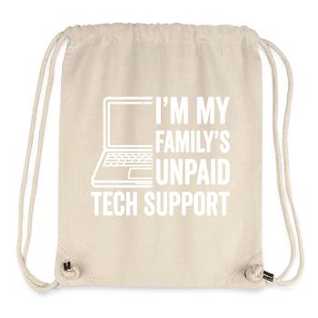 Family's Unpaid Tech Support Humor Design - Stanley/Stella Recycled Gym Bag - natural - Front